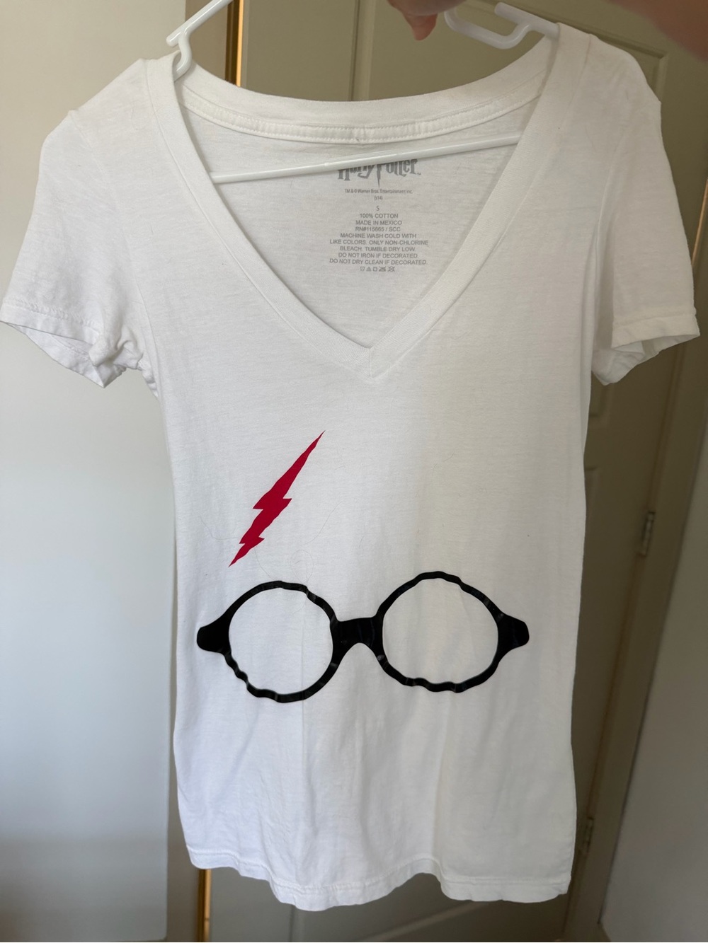 White Harry Potter V Neck Tshirt